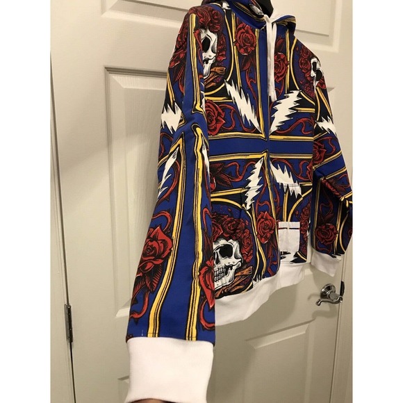 Chinatown Market x The Grateful Dead Border Bandana Hoodie, Skulls Men's Medium - Picture 13 of 16